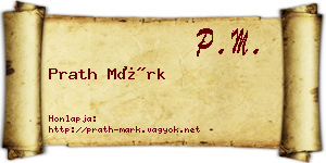 Prath Márk névjegykártya